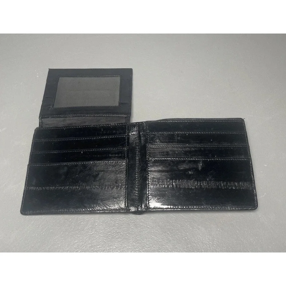 Eel Skin Bifold Black Wallet Multi Card Holder